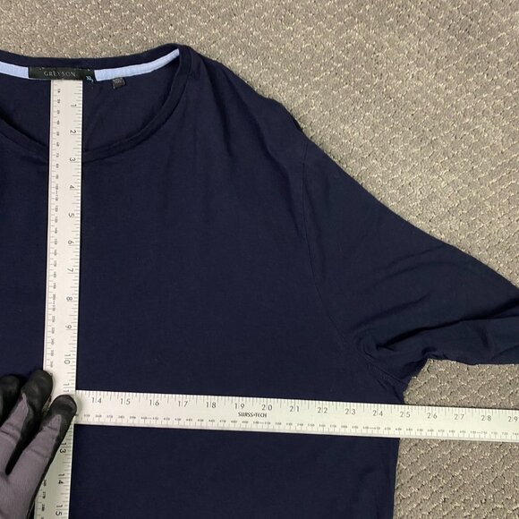 Greyson Long Sleeve Shirt Men's XL Navy Blue Pima Cotton Spandex Performance - Picture 7 of 9
